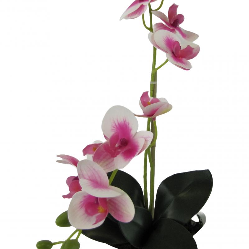 Sztuczne storczyki x2 w doniczce 55cm różowe (5 szt.)
